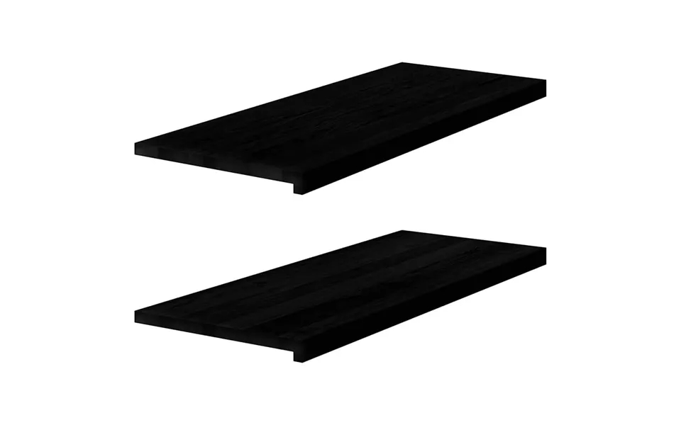 Vindueskarme 2 Stk Mørkebrun 100x40x2 Cm Massivt Egetræ