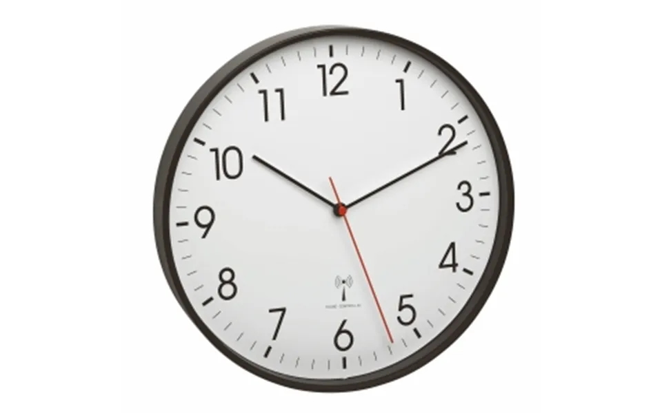 Klassisk Radiostyret Vægur Sort Kant - 30 Cm