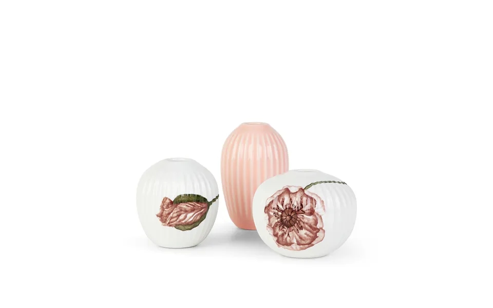 Kähler Hammershøi Poppy Vaser - Hvid Med Deko