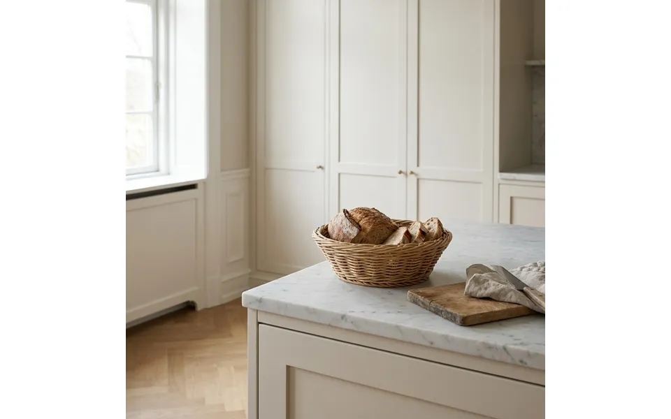 Brødkurv I Natur Plast Tåler Opvaskemaskine - Ø18xh6 Cm