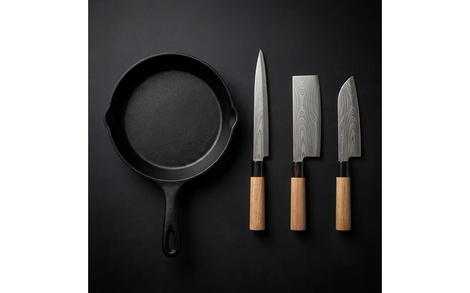 Heatcore Støbejernspande Damasq Knivsæt