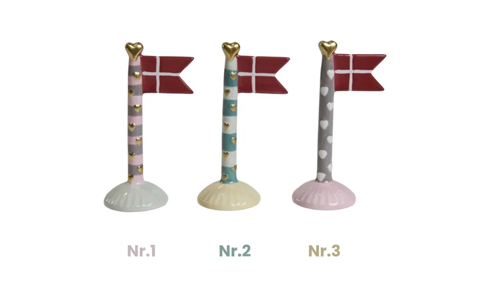 Keramik Flag Hjerter - Perfekt Gave, 3 Forskellige Farver