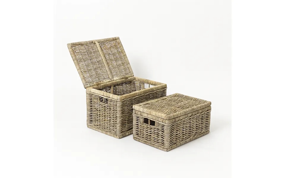 Rattan Kister - Grå Natur Kubu Rattan