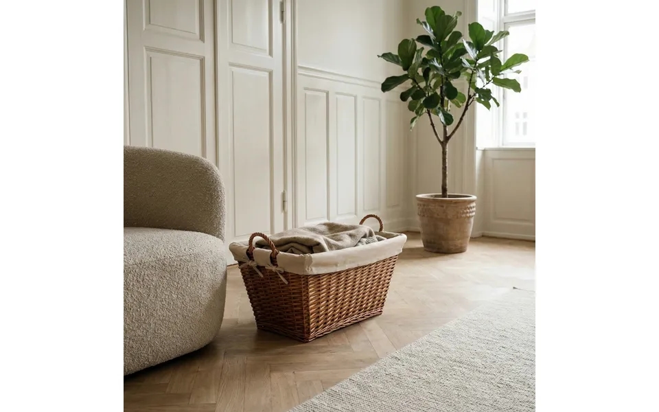 Stor Fletkurv Med Foer Rødpil 43x65x35 Cm