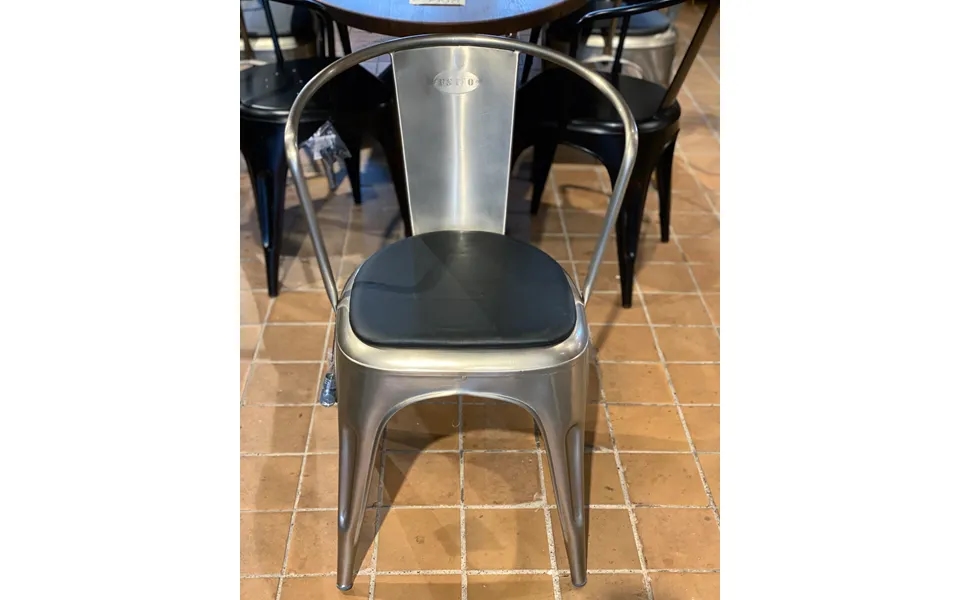 Industriel Spisebordsstol - Inkl. Sort Lædersæde