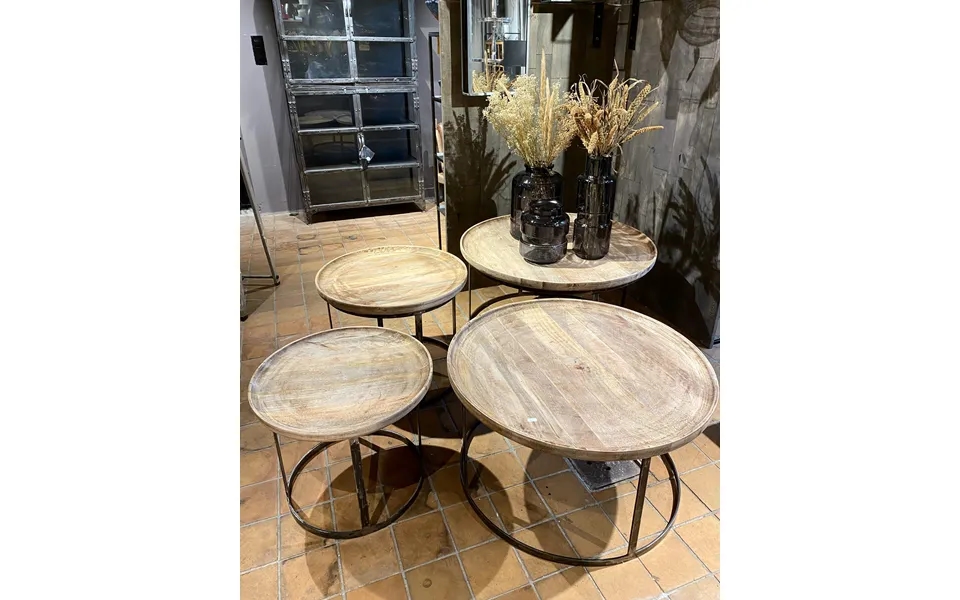 Rundt Sofabord I Mangotræ Ø80