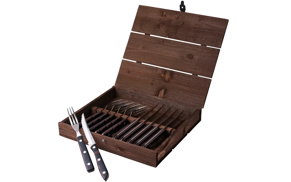Gense Old Farmer Classic Steakbestik Grillbestik 12 Dele Træ Stål