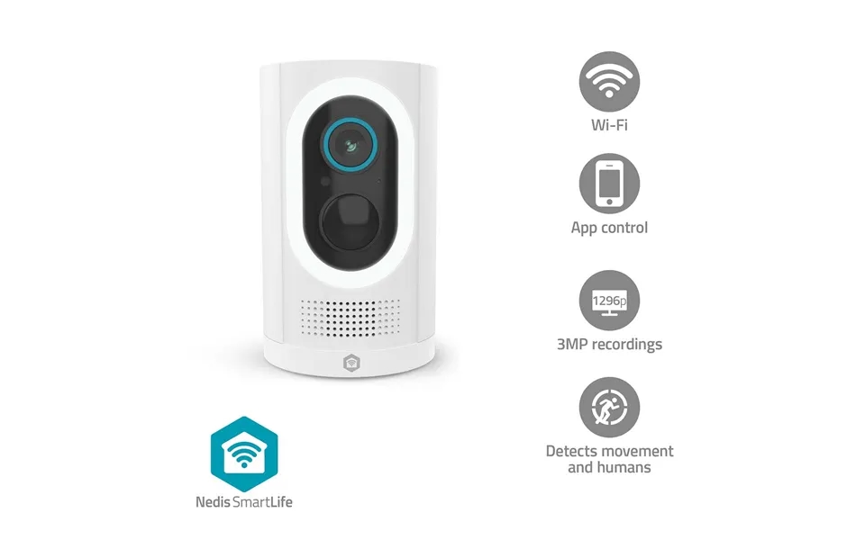 Nedis - Smartlife Udendørskamera Spotlight 3mp Full Hd 1296p Ip65