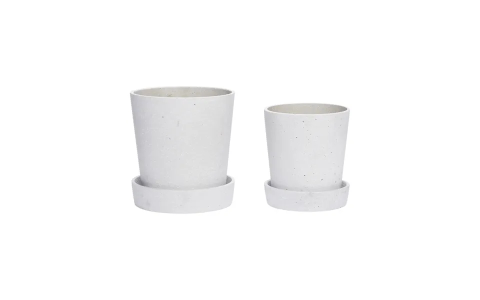 Podium - Potte Med Skål Sæt Á 2 Små -grå