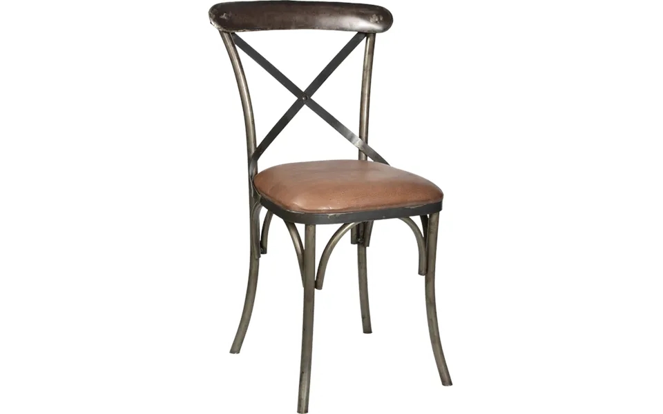 Spisebordstol I Jern Og Læder