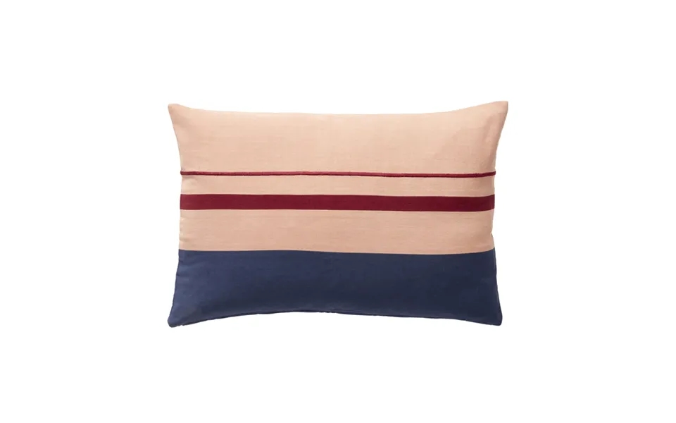 Stitch - Pude I Blå Bordeaux Rosa Bomuld