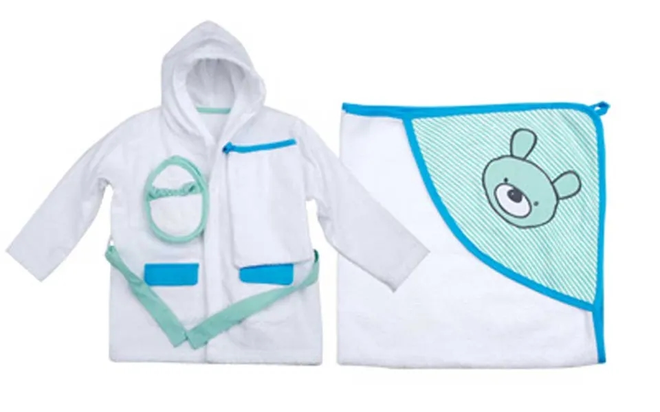 Gavesæt Med Morgenkåbe Og Hættehåndklæde Bamse - Dreng