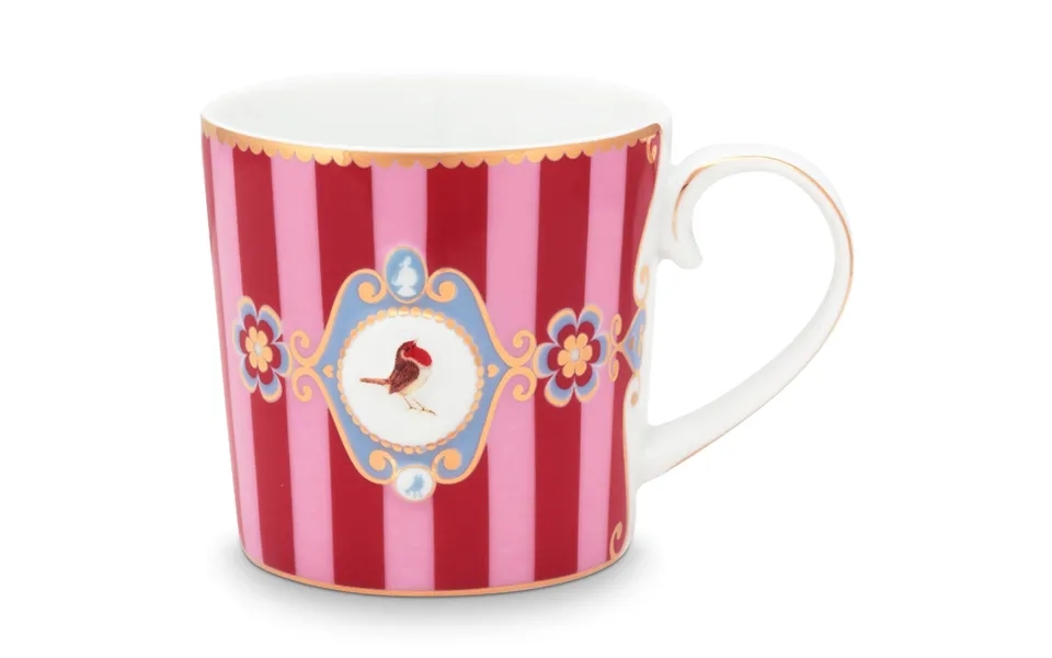 Mug Small Love Birds Medallion Stripes Red-pink 150ml