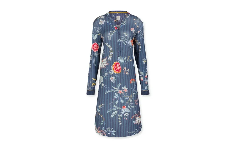 Pip Studio Night Dress Long Sleeve Diogo Flower Festival Dark Blue-large