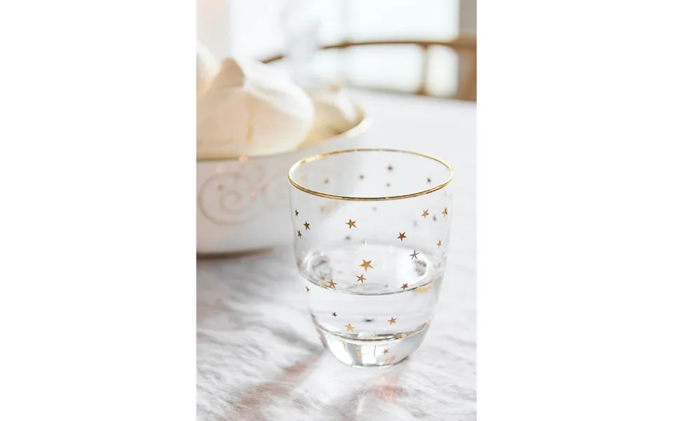 Water Glass Stars Gold 360ml