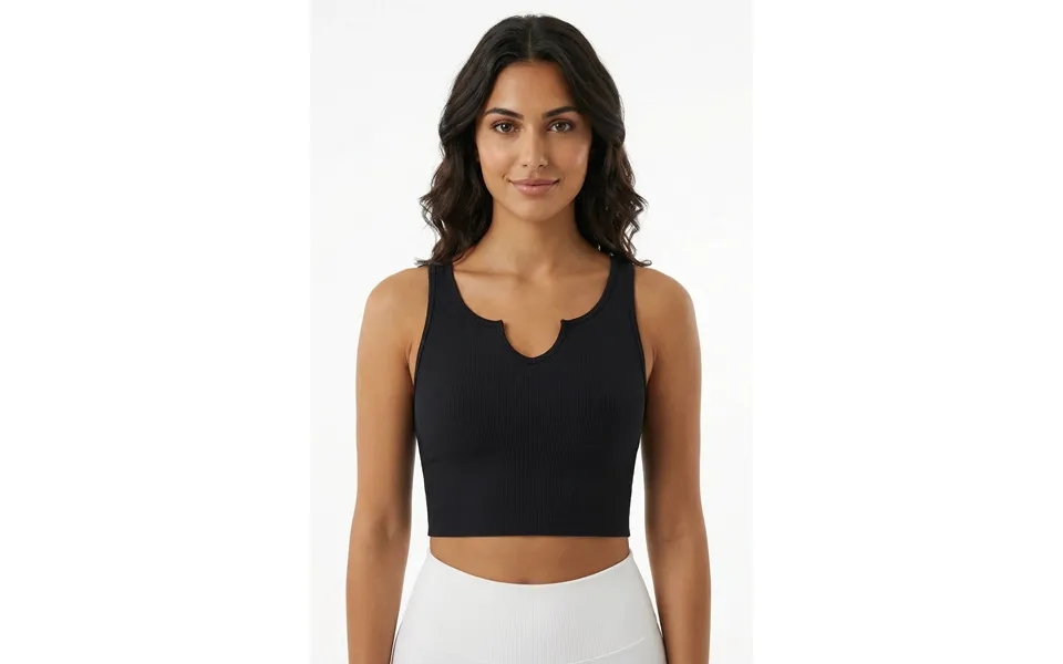 V-neck Crop Top - Black