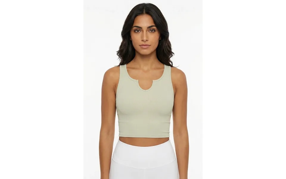 V-neck Crop Top - Khaki