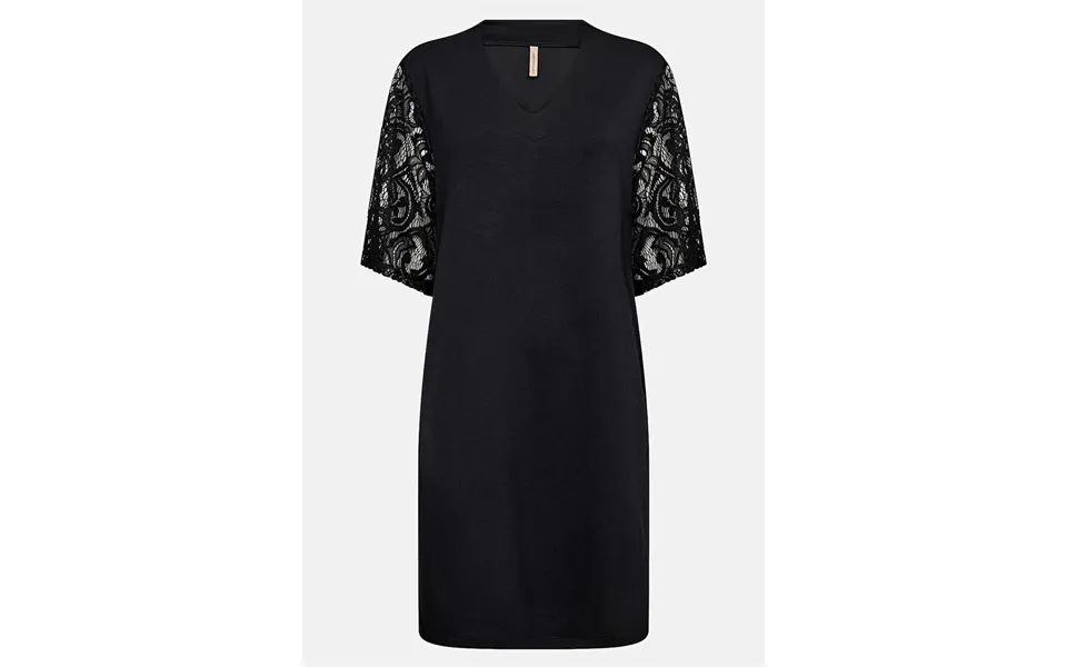 Superblød Jerseykjole Med Blondeærmer