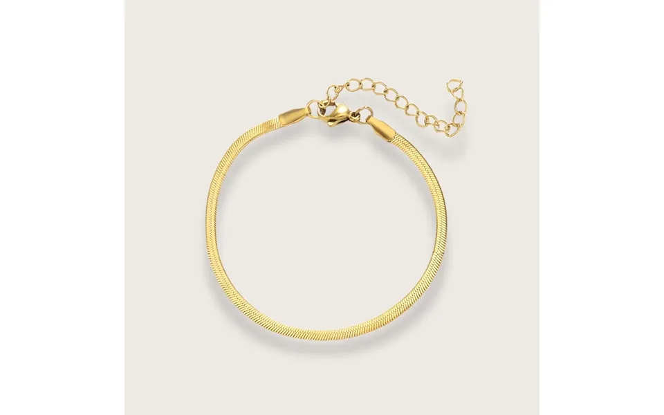 Zoé Flat Snake Chain Armbånd 2mm Guldbelagt