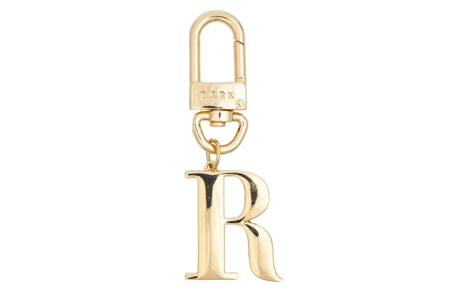 Dark Metal Letter Bag Charm Letter R Gold