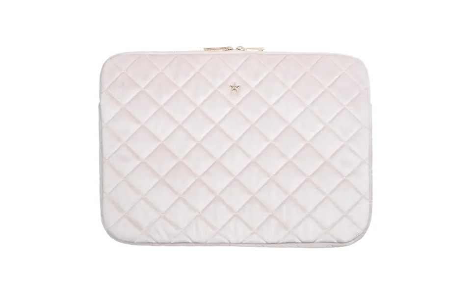 Dark Velvet Quilted Mac Cover Sparkled Pale Rose