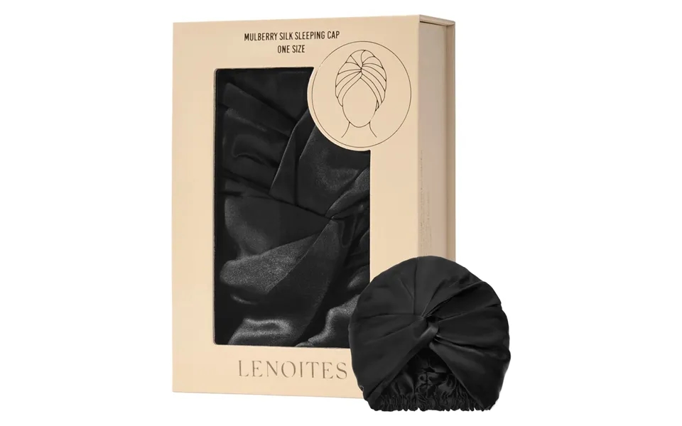 Lenoites Mulberry Silk Sleeping Cap Black