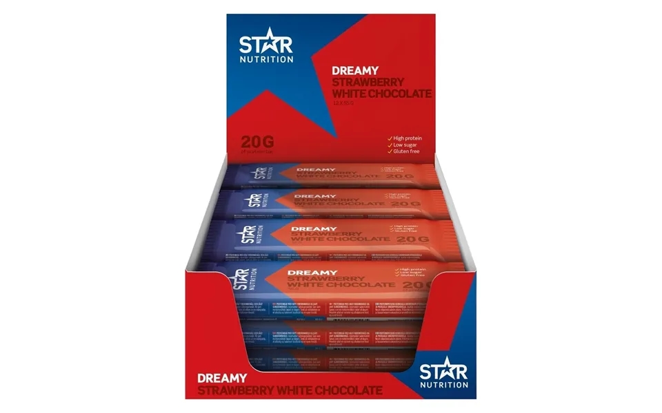 Star Nutrition Soft Protein Bar Strawberry & White Chocola 12x55g