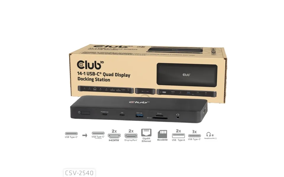 Club 3d 14-1 Usb-c Quad Display Docking Station