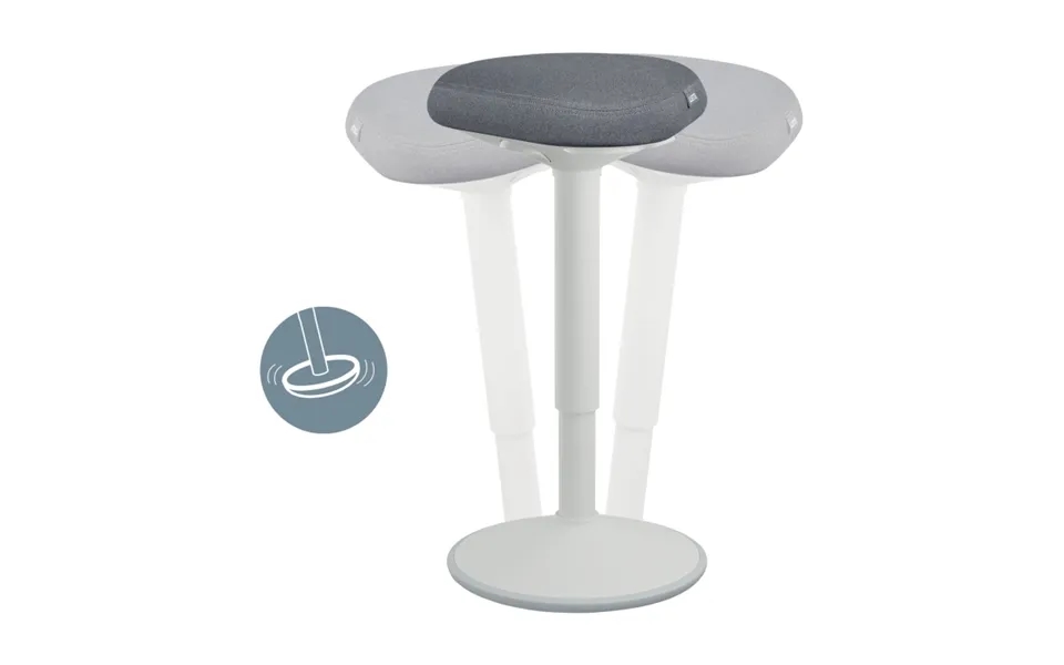 Leitz Ergo Active Ståstol Med Komfortsæde Lys Grå - Højdejustering 57-82 Cm