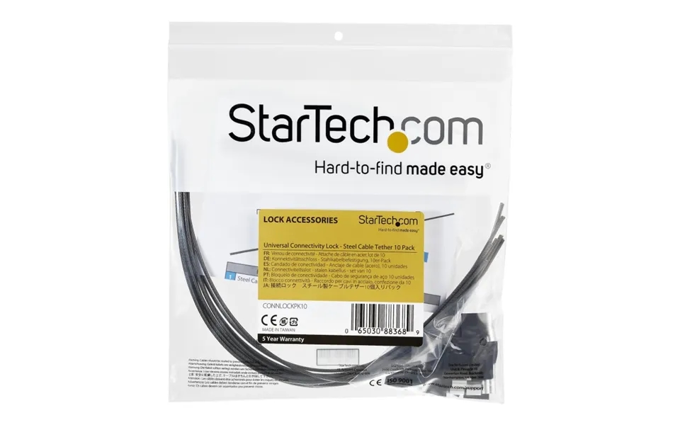 Startech.com 10-pack Security Cable Tethers For Adapters & Dongles, Universal Cable Adapter Tether, Tether Cables, Adjus