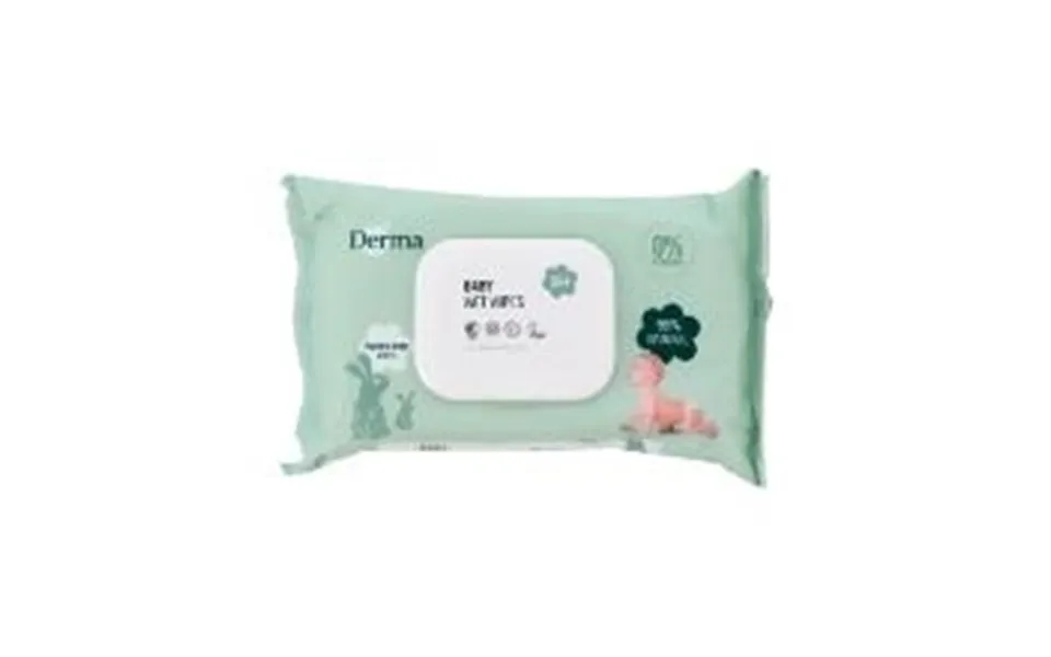 Vådserviet Derma Baby Wet Wipes 64stk Svanemærket Allergimærket Uden Parfume,12 Pk X 64 Stk Krt