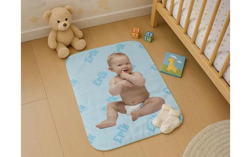 Babytæppe Med Eget Billede & Navn