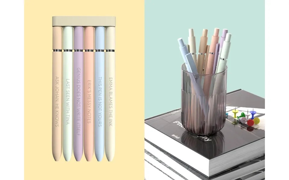 Kuglepenne Med Gravering 6-pak - Diskret Tekst