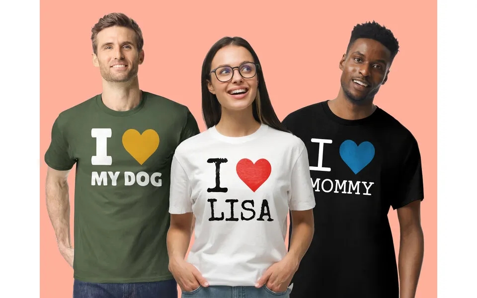 T-shirt Med Tekst - I Love