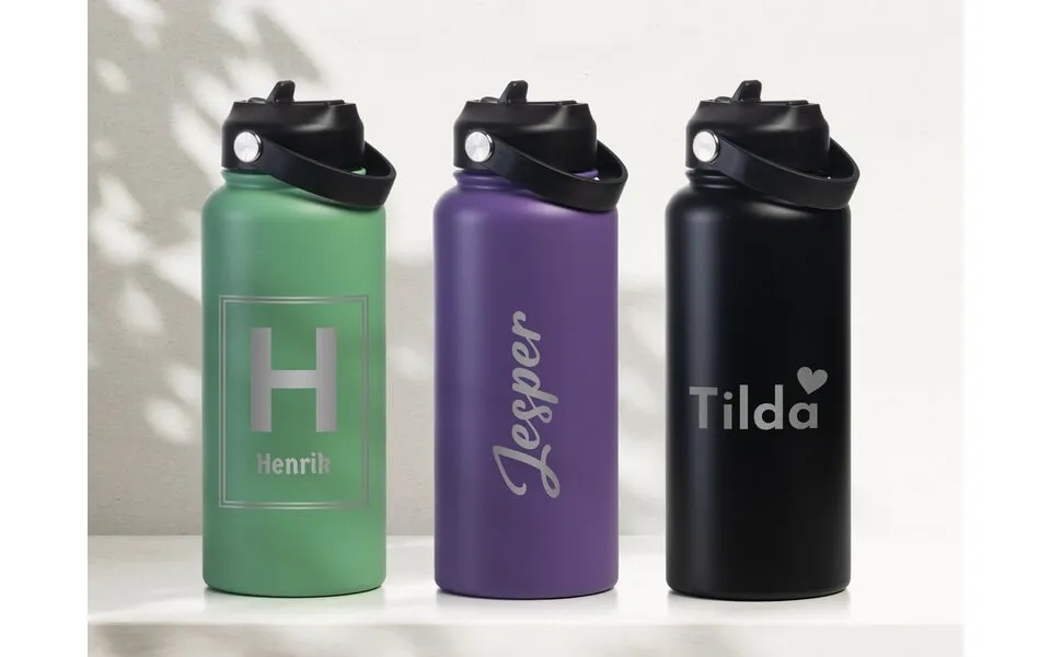 Termoflaske Med Sugerør 950 Ml - Personlig Gravering