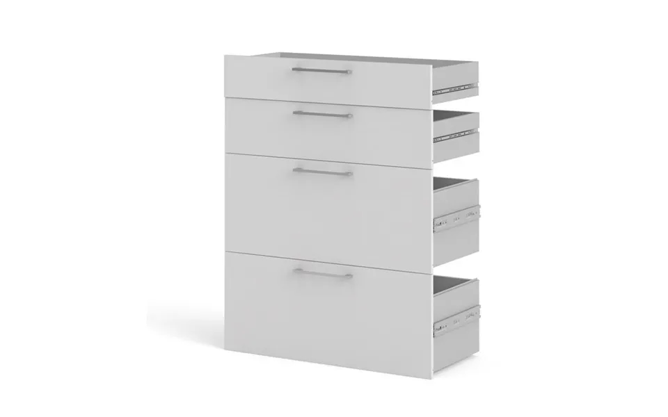 Futura Hvid Skuffepakkel Med 4 Skuffer - Passer Til Alle Futura Bogreoler
