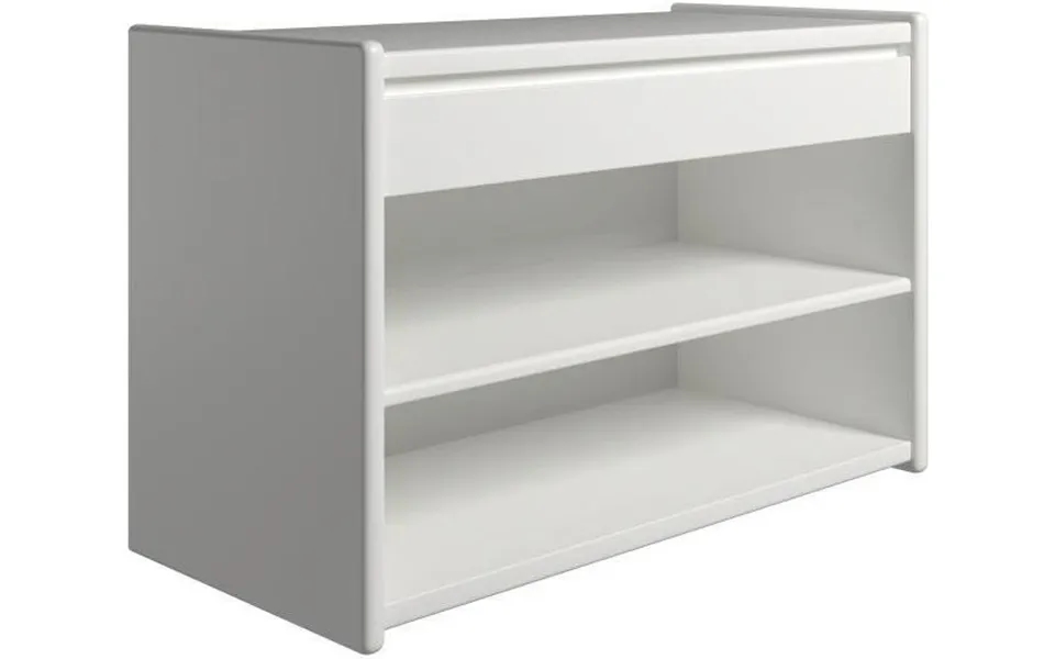 Krone 80 Cm Bredt Hvidlakeret Sengebord Med 1 Skuffe Og 1 Hylde - Dansk Produceret