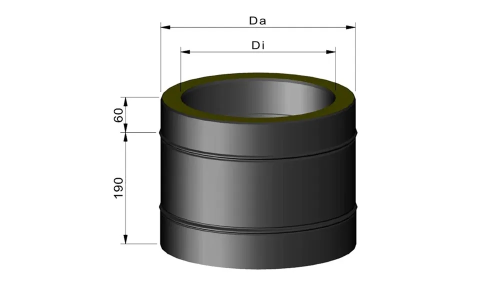 Termatech 250mm Isoleret Skorstenssektion Ø150mm