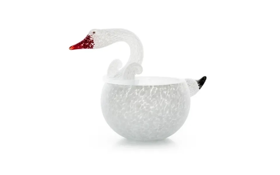 Glaskunst Hvid Svane Skål Borowski - Længde 45 Cm. Perfekt Bryllupsgave