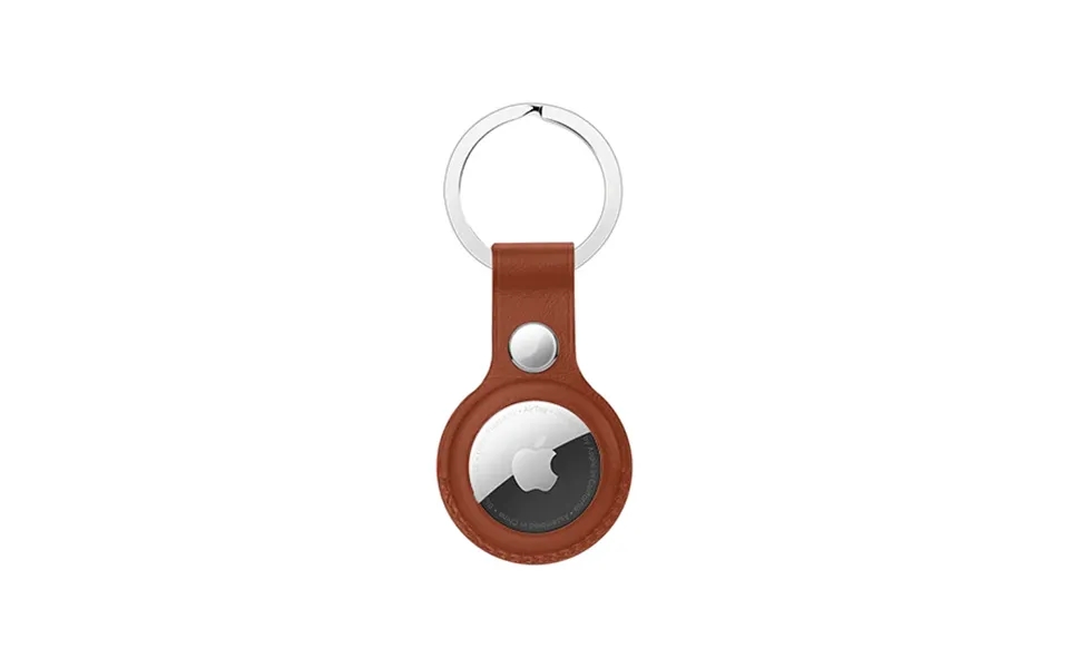 Apple Airtag 1 2 Retro Diary Vegan Læder Keychain Nøglering - Brun