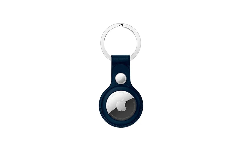 Apple Airtag 1 2 Retro Diary Vegan Læder Keychain Nøglering - Navy