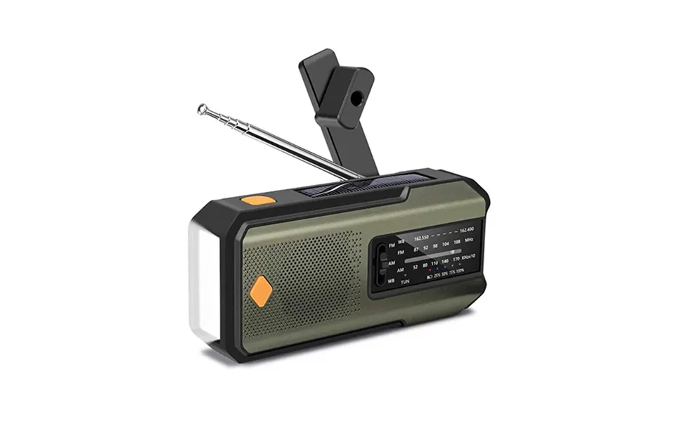 Premium Nødradio Med Sos-lommelygte - Solcelleopladning Og Fm Am-radio