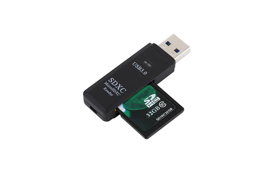 Usb-a Til Sd Tf Kortlæser - Sort