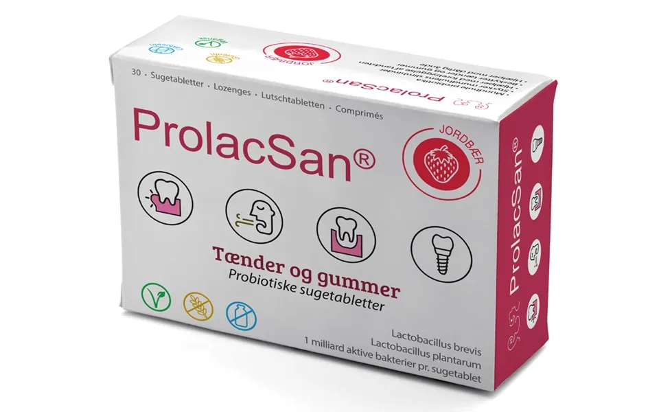 Prolacsan Sugetabletter 30 Stk. - Jordbær Smag