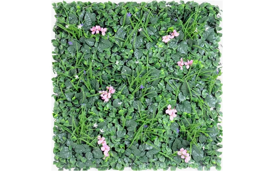 Kunstig Plantevæg 100 X 100 Cm Grøn Og Pink Væg