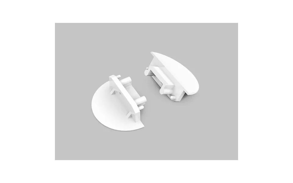 1 Stk. Endestykke Groove14 Gen2 - Med Hul, Hvid