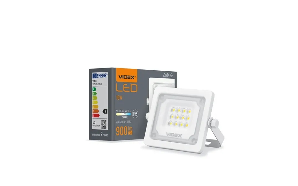 10w Led Projektør - 5000k, Ip65, Ik08, Grå, Udendørs