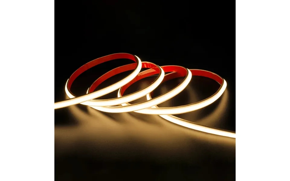 5m 9w M Vandtæt Slim Cob Strip - 230v, Ip67, 296 M Led, Tape På Bagsiden, 50m