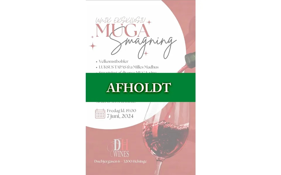 Muga-vinsmagning 7.juni 2024 Kl.19.00