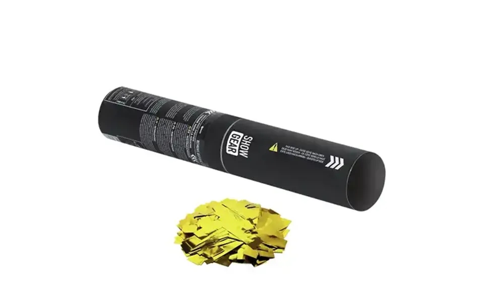 Pro Konfettirør. Håndholdt. 28 Cm. Guld Metallic